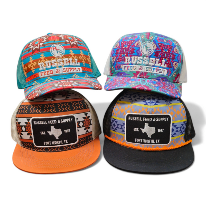 Russell Feed Trucker Hat Aztec Design Collection